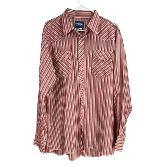 Wrangler Bengal Striped Pearl Snap Shirt Men's XLT - Picture 1 of 13